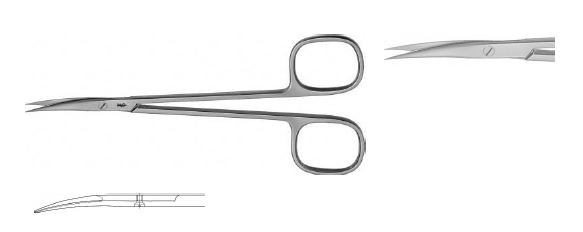 ДИСЕКЦІЙНІ НОЖИЦІ ДЛЯ НЕРВУ ВИГНУТІ 140MM